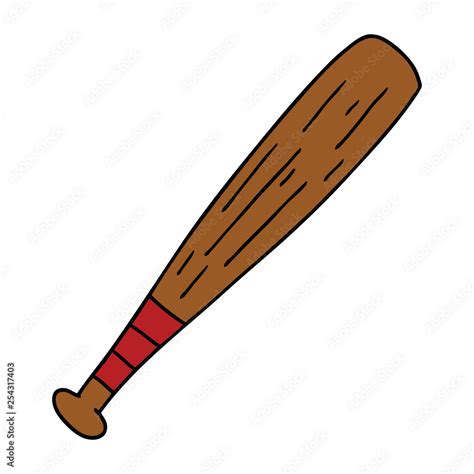 cartoon doodle of a baseball bat Stock Vector | Adobe Stock