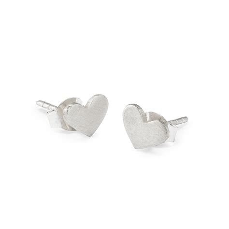 Sterling Silver Heart Earrings | heart studs, sterling silver heart ...