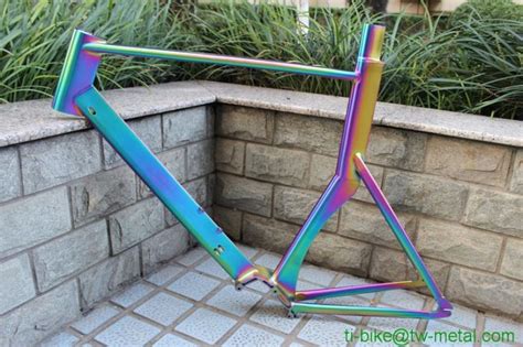 Anodized Rainbow titanium Bike Frame with pinion gear box Manufacturers ...