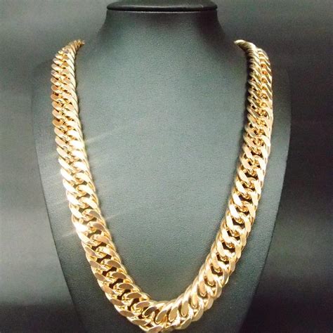 15MM HIP HOP 30" 24K Yellow Gold Filled Men Huge Heavy Chain(Curb ...