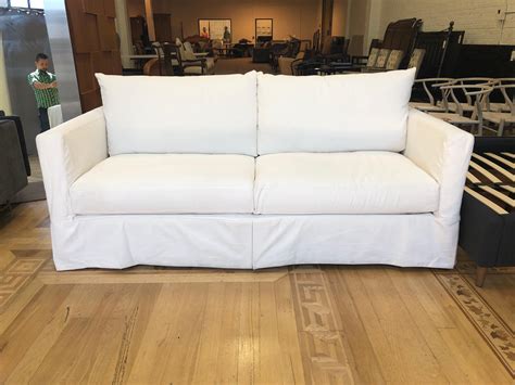 Crate and Barrel Willow Modern Slipcovered Snow Sofa For Sale at ...