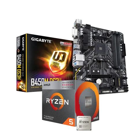 AMD Ryzen 5 3600 + Gigabyte B450M DS3H V2 Processor and Motherboard ...