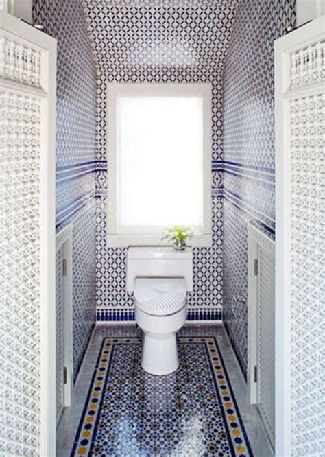 Blue Moroccan Mosaic Tile Bathroom in Cape Cod