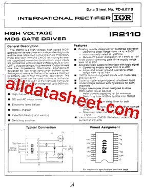 IR2110 Datasheet(PDF) - International Rectifier