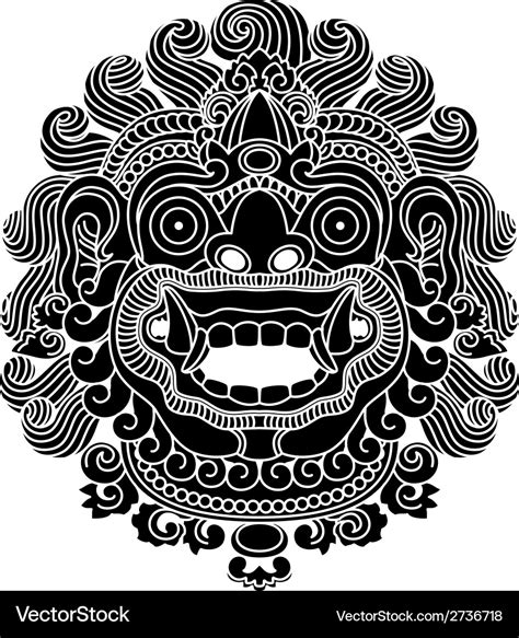 Mythological gods head indonesian traditional art Vector Image