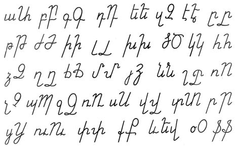 Armenian Alphabet Handwritten