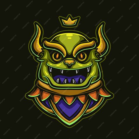 Premium Vector | Magic monster head cartoon logo template illustration ...