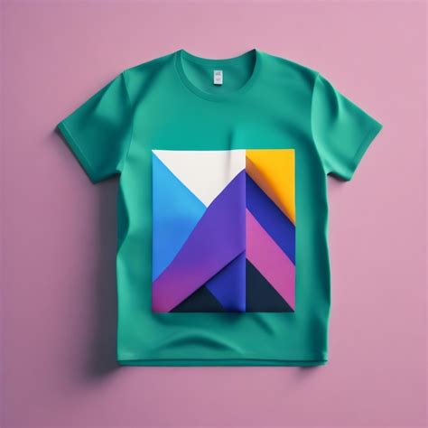 Premium Photo | A green t - shirt with a colorful design on it