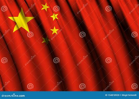 China Waving Flag Illustration. Stock Illustration - Illustration of ...