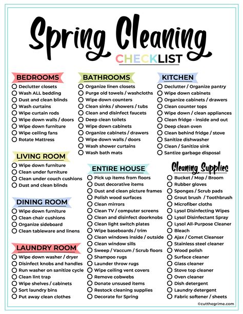 Deep Cleaning Free Printables