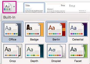 Customize, save, and apply a theme in Word for Mac - Office Support