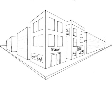 Perspective Drawing Buildings 2 Points ~ Perspective Point Buildings ...