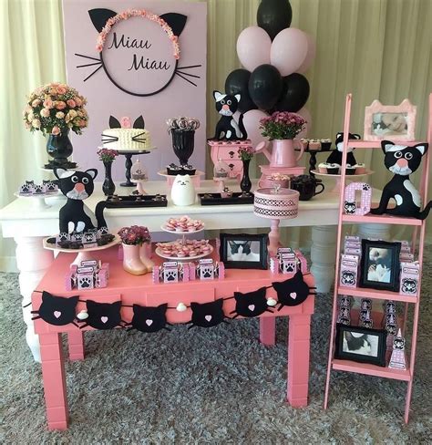 Cat Themed Birthday Party, 3rd Birthday Parties, Birthday Party ...