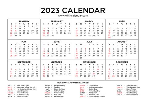 Free Printable 2023 Year and Month Calendars - Wiki Calendar