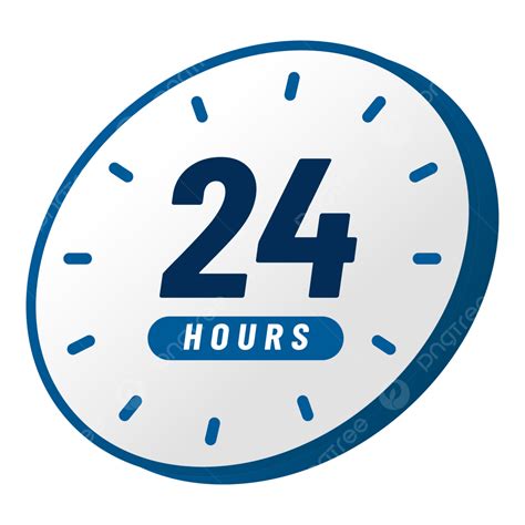 24 Hours Sign Design With Clock In Gray And Blue Colors, Open 24 Hours ...