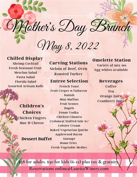 SOLD OUT - Mother's Day Brunch! | Laurita Winery