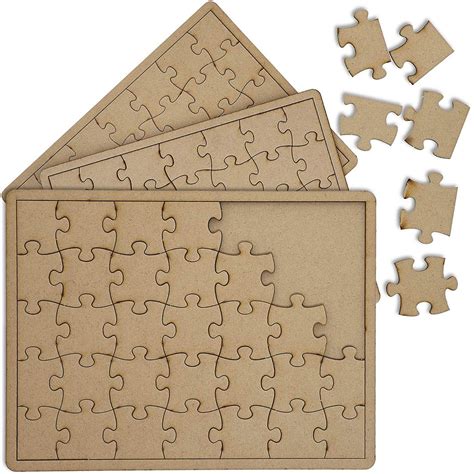 Blank Unfinished Wood Diy Jigsaw Puzzle (3 Pack) - Walmart.com ...