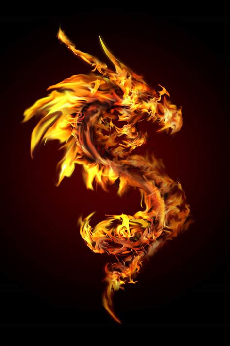 Download Fire Dragon Flame Art Wallpaper | Wallpapers.com