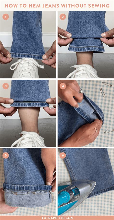 Petite Tutorial: How to Hem Jeans Without Sewing | How to hem pants ...