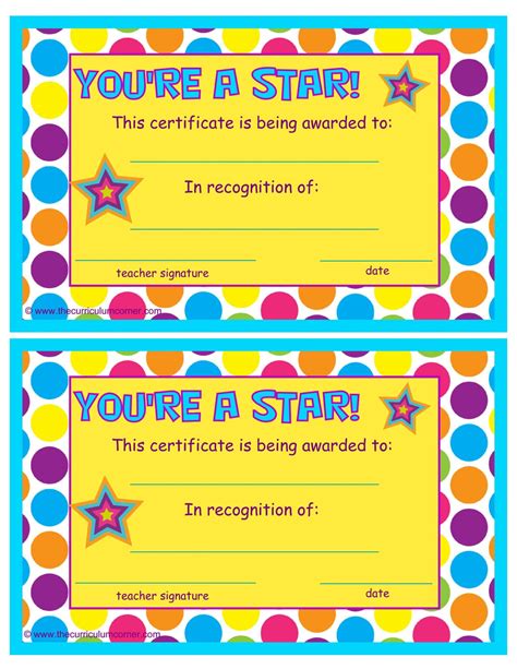 Printable Student Awards