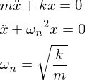 Equation of motion for undamped free vibration