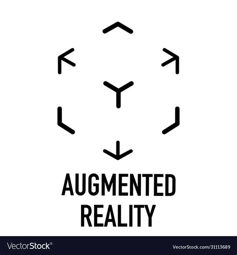 Augmented virtual reality logo black and white Vector Image