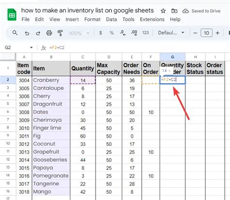 How to Make an Inventory List on Google Sheets