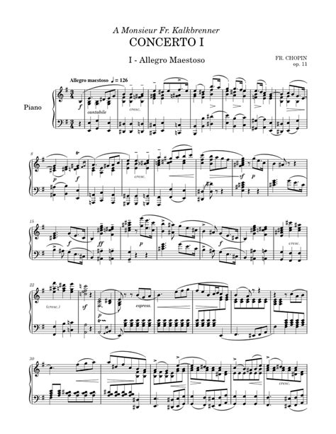 Chopin - Piano Concerto No. 1 In E Minor (Solo Arrangement) Sheet music ...