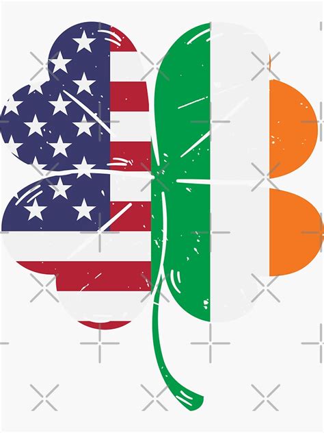 "USA Irish Flag Shamrock" Sticker for Sale by merchbyred | Redbubble