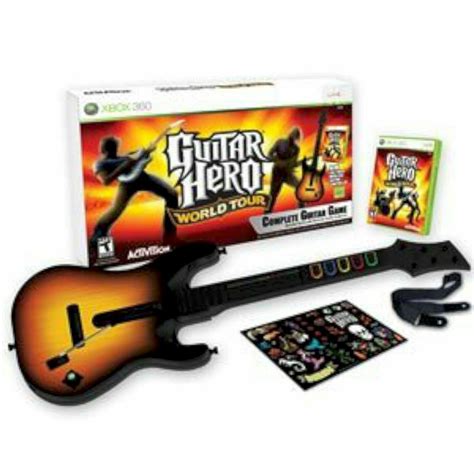 XBox 360 GUITAR HERO WORLD TOUR Guitar Kit Bundle Set w/game disc ...