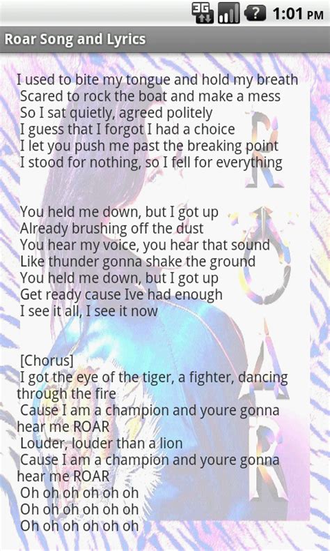 katy perry roar lyrics full song - Google Search Music Lyrics, Music ...