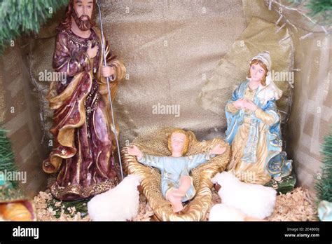 Christmas Nativity scene decoration, São Paulo, Brazil Stock Photo - Alamy