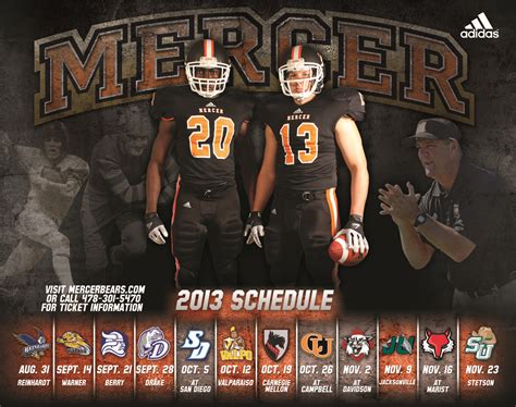 The 2013 Mercer Football Schedule. | Mercer university, Mercer football ...