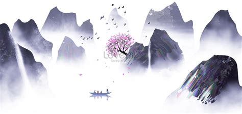 Chinese ink landscape painting illustration image_picture free download ...