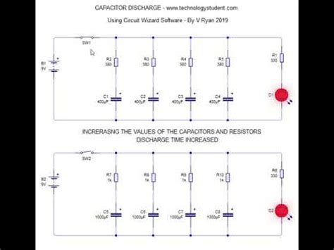 CAPACITOR DISCHARGE - resistor and capacitor values - YouTube