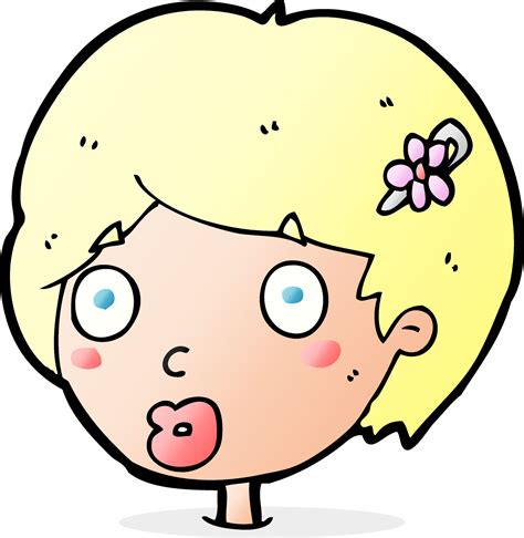 cartoon surprised female face 12278439 Vector Art at Vecteezy