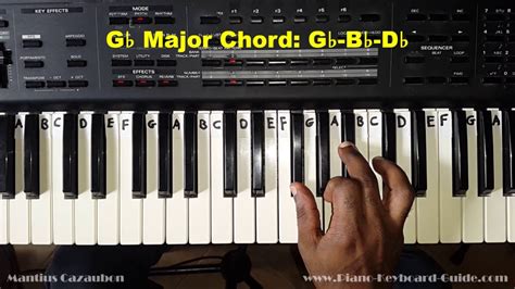 How to Play the G Flat Major Chord on Piano and Keyboard - Gb - YouTube