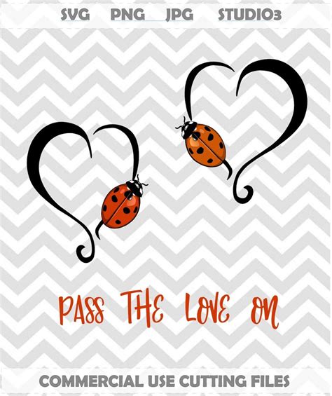 LADYBUG HEART LOVE Svg Png Jpg Digital Files Vector Art for Cutting ...