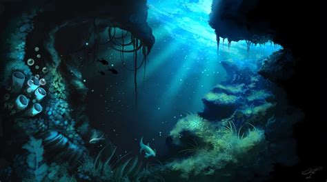 deep sea concept art - Google Search | Ocean illustration, Ocean art ...