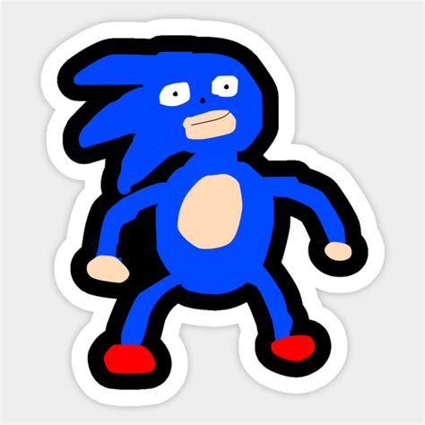 Ugly Sonic....internet meme T-shirt - Ugly Sonic - Sticker | TeePublic