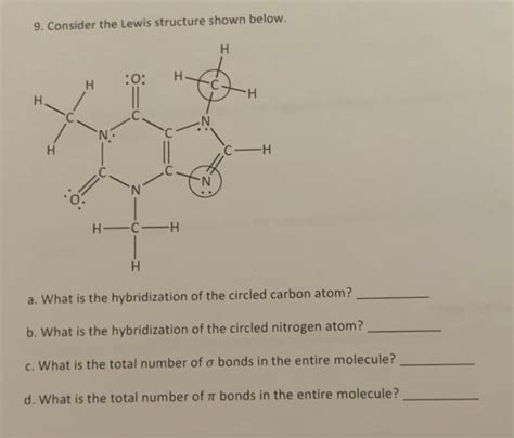 Solved 9. Consider the Lewis structure shown below. a. What | Chegg.com