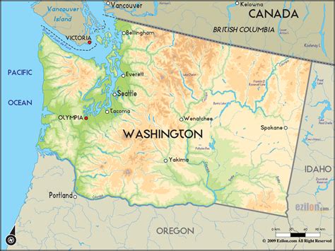 Washington Map - Tripsmaps.com