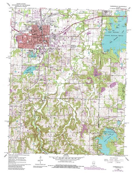 Carbondale topographic map 1:24,000 scale, Illinois