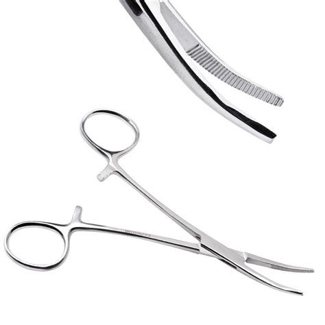 Surgical Steel Hemostat Curved Tip Forceps - * Rebel Bod