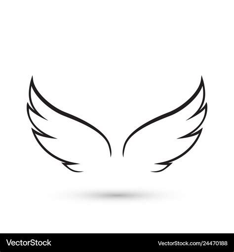 Angel wings outline - namevertical