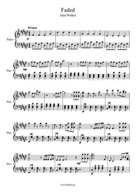 Alan Walker Faded Sheet Music Downloads