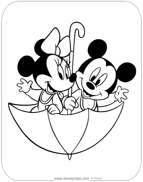 Baby Mickey and Minnie | Mickey mouse coloring pages, Minnie mouse ...