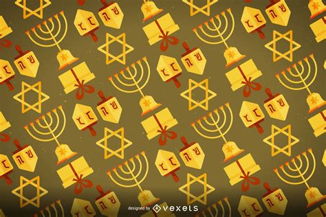 Hanukkah Pattern With Iconic Elements Vector Download