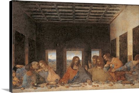 Last Supper (after restoration) by Leonardo da Vinci, 1495-1497.Santa ...