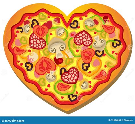 Heart Shaped Pizza Clipart